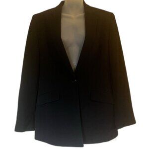 Jones New York Black Blazer Size 8 One Button Career Minimal Clean Girl Look